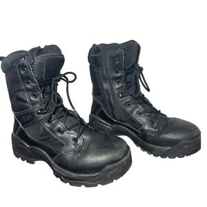 5.11 Tactical ATAC 2.0 8 Inch Side Zip Boots Black Leather Mens 7 12391-019